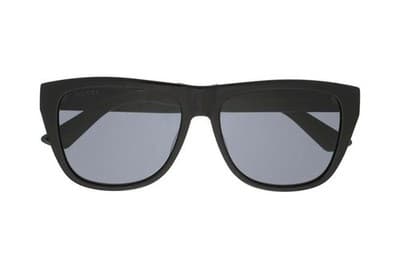 GUCCI GG0024S 003 Round SquareBlack Grey 58 mm Mena Sunglasses - Thumbnail 4