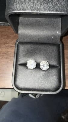 Pompeii 4 Ct Round Diamond Stud Earrings - 14K White Gold Lab Created - Thumbnail 6