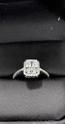 Lab Created 3 Ct Diamond Ring Size 7 14 K Solid White Gold - Thumbnail 5
