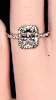 Lab Created 3 Ct Diamond Ring Size 7 14 K Solid White Gold - Thumbnail 8