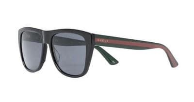 GUCCI GG0024S 003 Round SquareBlack Grey 58 mm Mena Sunglasses - Thumbnail 2