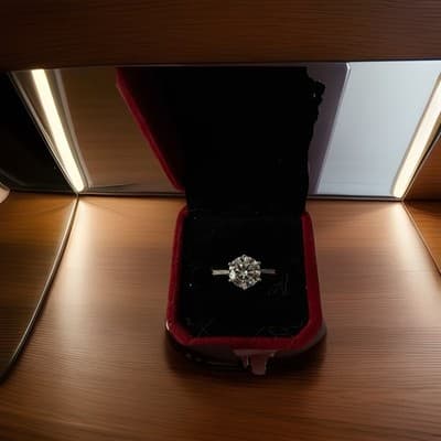 2 Ct Lab Created Diamond Engagement Ring 14 K Solid White Gold Ring Sz 7 - Thumbnail 3