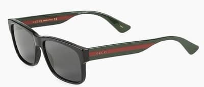 GUCCI GG0024S 003 Round SquareBlack Grey 58 mm Mena Sunglasses - Thumbnail 5