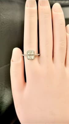 Lab Created 3 Ct Diamond Ring Size 7 14 K Solid White Gold - Thumbnail 6