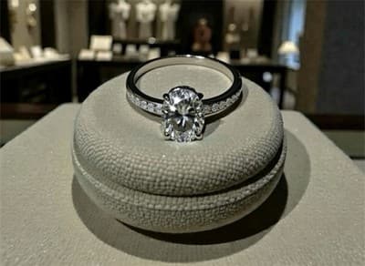 2.5 Ctw Lab Created Diamond Ring Pt950 Platinum Setting Size 7 - Thumbnail 3