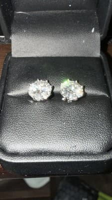 Pompeii 4 Ct Round Diamond Stud Earrings - 14K White Gold Lab Created - Thumbnail 5