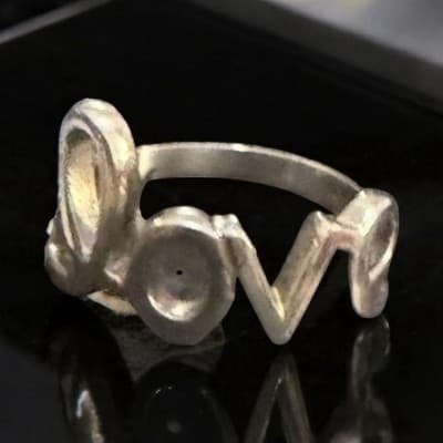 Sterling Silver Love Ring Size 9 - Thumbnail 2