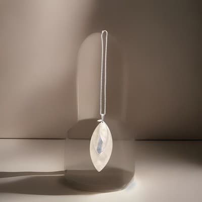 Paola Valentini Sterling Silver Leaf Pendant Enhancer With Sterling Silver Chain - Thumbnail 3