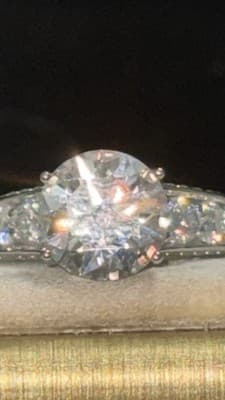 Lab created diamond ring 3ctw and ss 925 earrings - Thumbnail 4