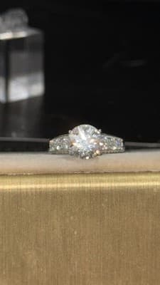 Lab created diamond ring 3ctw and ss 925 earrings - Thumbnail 3