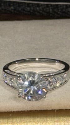 Lab created diamond ring 3ctw and ss 925 earrings - Thumbnail 7