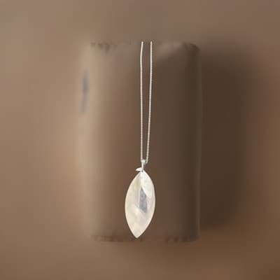 Paola Valentini Sterling Silver Leaf Pendant Enhancer With Sterling Silver Chain - Thumbnail 2