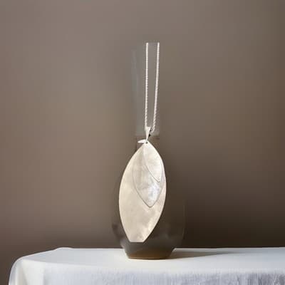 Paola Valentini Sterling Silver Leaf Pendant Enhancer With Sterling Silver Chain - Image 1