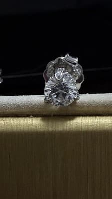 14 K 3 Ctw Lab Created Diamond Earrings With screw Backs - Thumbnail 4