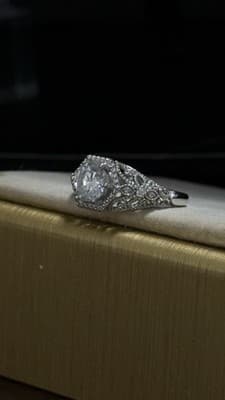Lab Created Diamond Size 7 Sterling Silver Beautiful Ring - Thumbnail 7