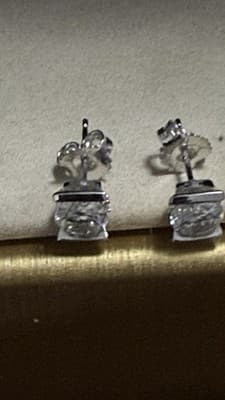 2 Carat 14 K Gold White Lab Created Diamond Earrings Studs Unique Looking - Thumbnail 6