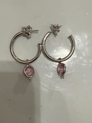 Pink Topaz Judith Ripka Set - Bracelet And Earrings Dangle Bracelet Sz 7 Bnwt - Thumbnail 6
