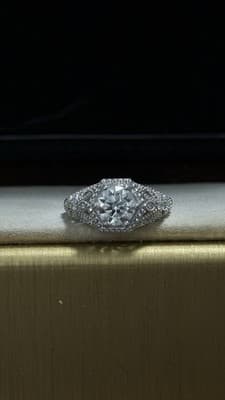 Lab Created Diamond Size 7 Sterling Silver Beautiful Ring - Thumbnail 4