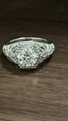 Lab Created Diamond Size 7 Sterling Silver Beautiful Ring - Thumbnail 9