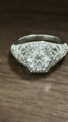 Lab Created Diamond Size 7 Sterling Silver Beautiful Ring - Thumbnail 11