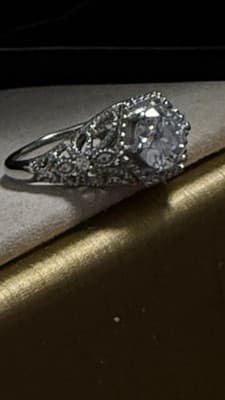 Lab Created Diamond Size 7 Sterling Silver Beautiful Ring - Thumbnail 5