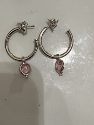 Pink Topaz Judith Ripka Set - Bracelet And Earrings Dangle Bracelet Sz 7 Bnwt - Thumbnail 5