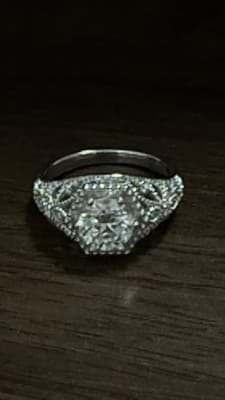 Lab Created Diamond Size 7 Sterling Silver Beautiful Ring - Thumbnail 8