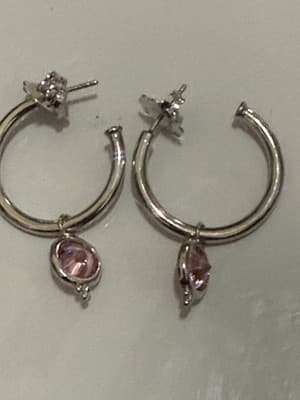 Pink Topaz Judith Ripka Set - Bracelet And Earrings Dangle Bracelet Sz 7 Bnwt - Thumbnail 9
