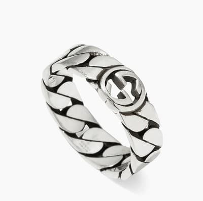 Gucci Chain Interlocking G Ring Size 7 8 Mm - Thumbnail 2