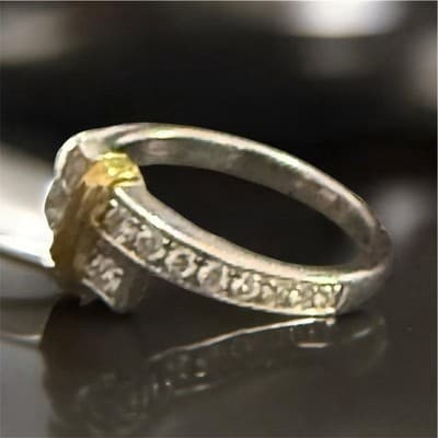 Lab Grown Diamonds 18 Kt And Sterling Silver Ring Size 7 - Thumbnail 9