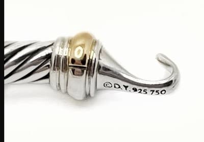 David Yurman SS/18KRG 4mm Cable Hook Bracelet - Thumbnail 7