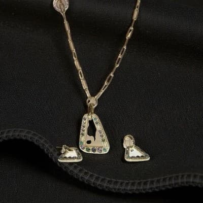 Heidi Daus Gold Multi Gem Color Necklace And Earrings Set - Thumbnail 6
