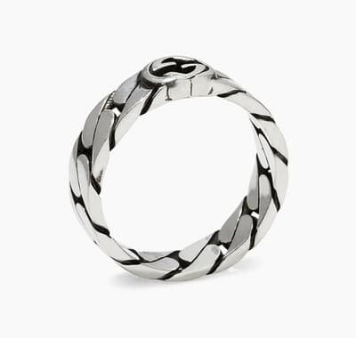 Gucci Chain Interlocking G Ring Size 7 8 Mm - Thumbnail 3