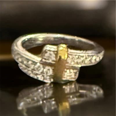 Lab Grown Diamonds 18 Kt And Sterling Silver Ring Size 7 - Thumbnail 6