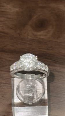 Lab created diamond ring 3ctw and ss 925 earrings - Thumbnail 9