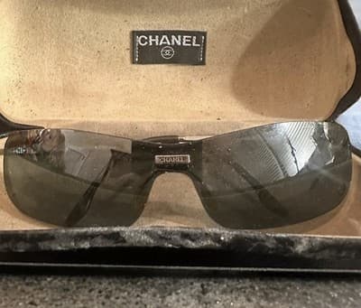 Chanel 4093-B 130mm Rinestone Rimless Tinted Sunglasses With Case - Thumbnail 6