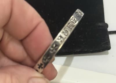 Chrome Hearts Small Cuff Sterling Silver Gothic Bracelet - Thumbnail 2