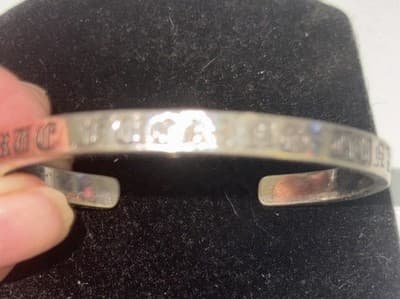 Chrome Hearts Small Cuff Sterling Silver Gothic Bracelet - Thumbnail 5