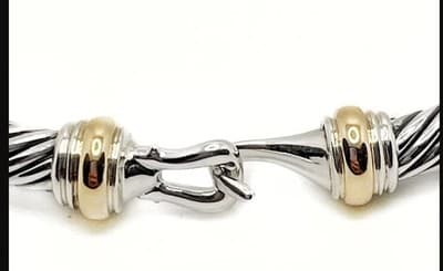 David Yurman SS/18KRG 4mm Cable Hook Bracelet - Thumbnail 5