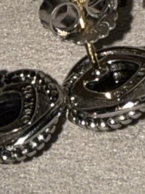 David Yurman 925 S Silver 7mm Faceted Black Onyx Infinity Button Earrings - Thumbnail 3