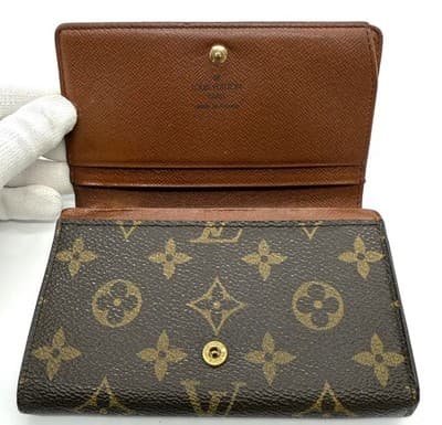 Louis Vuitton Monogram Porte Bifold Wallet Brown Billets Authentic - Thumbnail 7