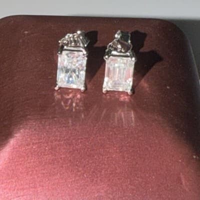 Emerald Cut Lab Created 14 Kt 2.5 Ctw Lab Created Diamond Earrings - Thumbnail 5
