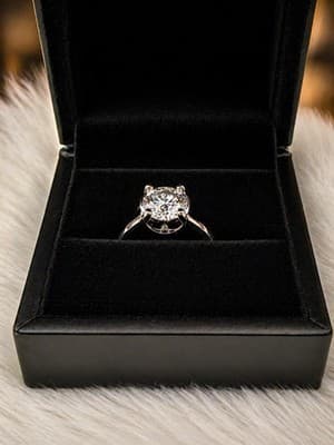 3.0 Ctw Lab Created Diamond Ring Pt950 Platinum Setting Size 7 - Thumbnail 3