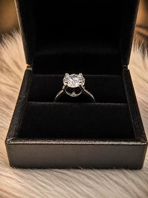 3.0 Ctw Lab Created Diamond Ring Pt950 Platinum Setting Size 7 - Thumbnail 2
