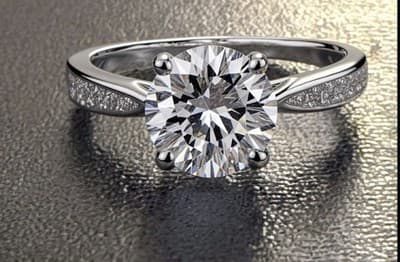 2 Ct Lab Created Diamond Ring Pt950 Platinum Size 7 - Thumbnail 2