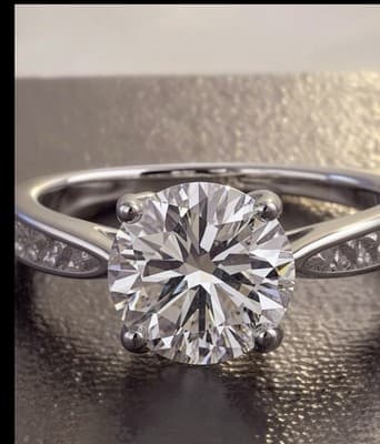 2 Ct Lab Created Diamond Ring Pt950 Platinum Size 7 - Thumbnail 3