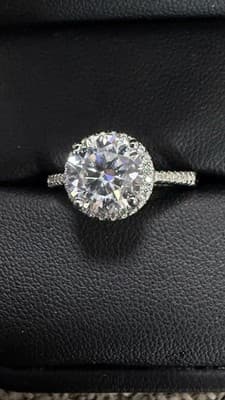 2 Ct Platinum Setting Lab Created Diamond Setting Size 8 Ring - Thumbnail 3
