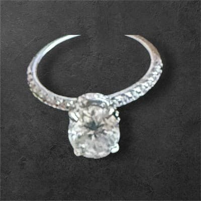 2.0 Lab Created Diamond Ring 14 Kt Gold White Good Size 7 - Thumbnail 2