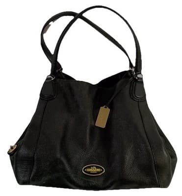 Coach Edie 31 Pebbled Shoulder Bag, Black - 57125 - Thumbnail 2