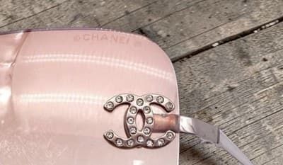 Chanel Pink Rhinestone Sunglasses 4017d Comes With Case Excellent Condition - Thumbnail 7